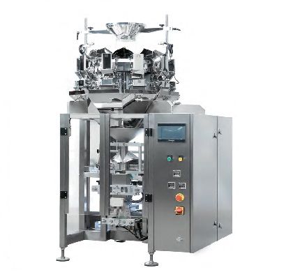 Compact VFFS packaging machine with multihead weigher